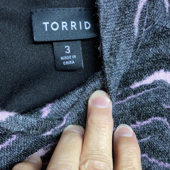 Torrid Dark Grey & Pink Zebra Hacci Mock-neck Trapeze Dress size 3 - Picture 7 of 8
